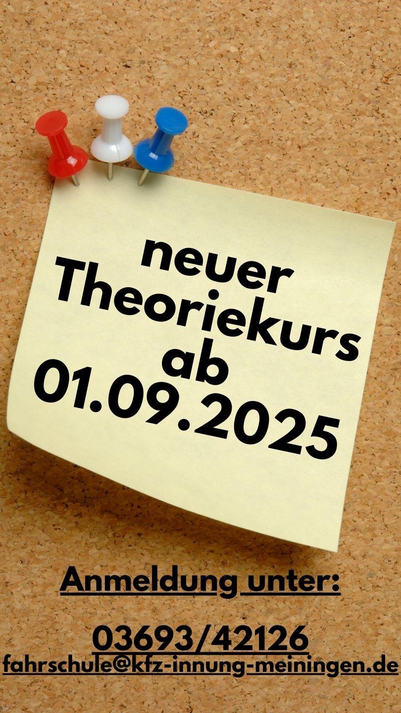 Neuer Theoriekurs ab 01.09.2025 1